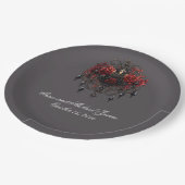 Assiettes En Carton Lustre gothique noir complexe avec Rose (Angle)