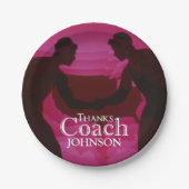 Assiettes En Carton Lutte Merci Entraîneur Silhouette Rouge (Devant)