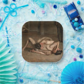 Assiettes En Carton Lutteurs (par Thomas Eakins) (Fête)