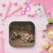 Assiettes En Carton Lutteurs (par Thomas Eakins) (Fête)