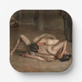 Assiettes En Carton Lutteurs (par Thomas Eakins) (Recto)