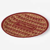 Assiettes En Carton Lux Christmas Plates Custom Red Gold Reindeer (Angle)