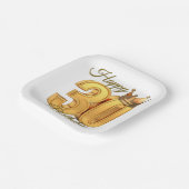 Assiettes En Carton Luxe Classy Golden Royal Crown 30e anniversaire (Angulaire)
