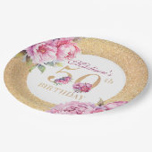 Assiettes En Carton Luxe Custom 50e anniversaire Peonies Parties scint (Angle)