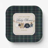 Assiettes En Carton Luxsary Teddy Bear Plaid Baby Shower Paper Plate (Recto)