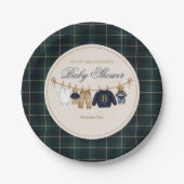 Assiettes En Carton Luxsary Teddy Bear Plaid Baby Shower Paper Plate (Devant)