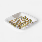 Assiettes En Carton Luxueuse élégance dorée chatoyante 50e anniversair (Angulaire)