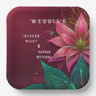 Assiettes En Carton Luxueuse Suite de Faire-part de mariage Florales