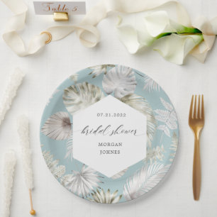 Assiettes En Carton Luxuriante Fête des mariées Tropical Foliage