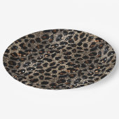 Assiettes En Carton Luxury Glitter Brown Black Gold Leopard Pattern (Angle)