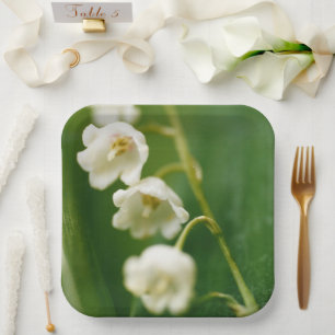 Assiettes En Carton Lys blancs de la vallée (Convallaria majalis)