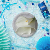 Assiettes En Carton Lys calla blanc sur lin (Fête)