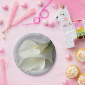 Assiettes En Carton Lys calla blanc sur lin (Fête)