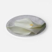Assiettes En Carton Lys calla blanc sur lin (Angle)