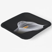 Assiettes En Carton Lys Calla Blanc Sur Noir (Angulaire)