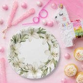 Assiettes En Carton Lys de Pâques blancs (Fête)