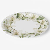 Assiettes En Carton Lys de Pâques blancs (Angle)