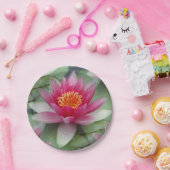 Assiettes En Carton Lys d'eau de Lotus rose (Fête)