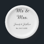 Assiettes En Carton M. et Mme ajoutent le nom est. Date année couple m<br><div class="desc">Pour les amoureux comme nous</div>