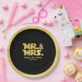 Assiettes En Carton M. et Mme Black Gold Sci Fi Mariage à thème (Fête)