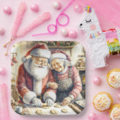 Assiettes En Carton M. et Mme Claus Baking Cookies Custom Christmas (Fête)