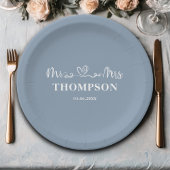 Assiettes En Carton M. et Mme Elegant Simple | Dusty Blue