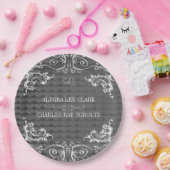 Assiettes En Carton M. et Mme Heart Motif Chalkboard Style (Fête)