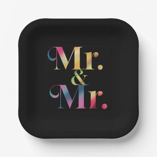 Assiettes En Carton M. & M. Gay Bachelor Party Mariage gay (Recto)