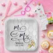Assiettes En Carton M. & Mme Anniversaire Toast Champagne (Fête)
