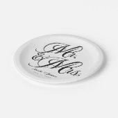 Assiettes En Carton M. & Mme Black White Mariage Engagement Party (Angle)