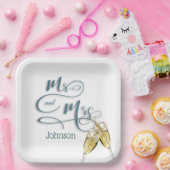Assiettes En Carton M. & Mme Champagne Toast (Fête)