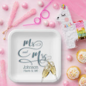 Assiettes En Carton M. & Mme Champagne Toast (Fête)