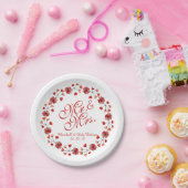 Assiettes En Carton M. & Mme Elegant Floral Mariage Plaque papier (Fête)