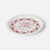 Assiettes En Carton M. & Mme Elegant Floral Mariage Plaque papier (Angle)
