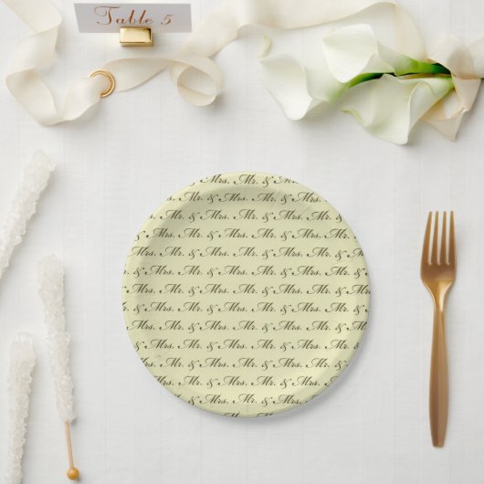 Assiettes En Carton M. & Mme Mariage mariée élégante et mariée (Mariage)