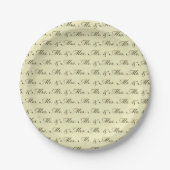 Assiettes En Carton M. & Mme Mariage mariée élégante et mariée (Devant)