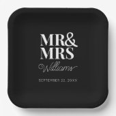 Assiettes En Carton M. & Mme Minimal Simple Moderne jetable (Recto)