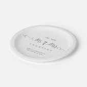 Assiettes En Carton M. Mme Nom Symbole de clé Mariage de script lunair (Angle)