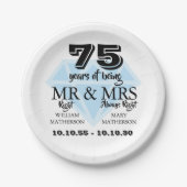 Assiettes En Carton M. Mme Right d'anniversaire de diamant (Devant)