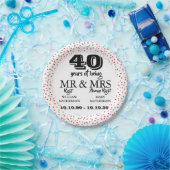 Assiettes En Carton M. Mme Right d'anniversaire de rubis quarantième (Fête)