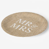 Assiettes En Carton M. & Mme Rustic Burlap Mariage Simple (Angle)