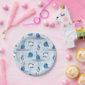 Assiettes En Carton M. Narwhal Blue Snowflake Motif (Fête)