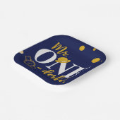 Assiettes En Carton M. One-derful Navy Blue and Gold Birthday Party N (Angulaire)