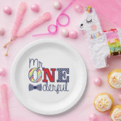 Assiettes En Carton M. ONEderful Birthday Party - Plaques papier 9" (Fête)