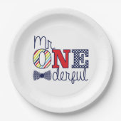 Assiettes En Carton M. ONEderful Birthday Party - Plaques papier 9" (Devant)