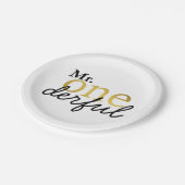 Assiettes En Carton M. Onederful Black and Gold Party Plaques (Angle)