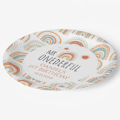Assiettes En Carton M. Onederful Boho Arc-en-ciel Premier anniversaire (Angle)