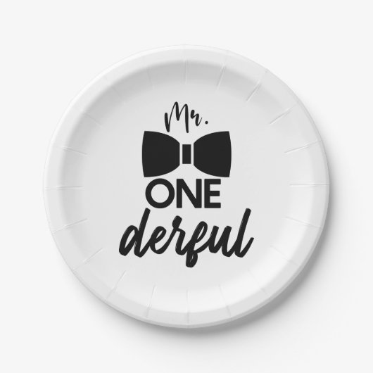 Assiettes En Carton M. ONEderful M. Wonderful Premier 1er anniversaire (Devant)