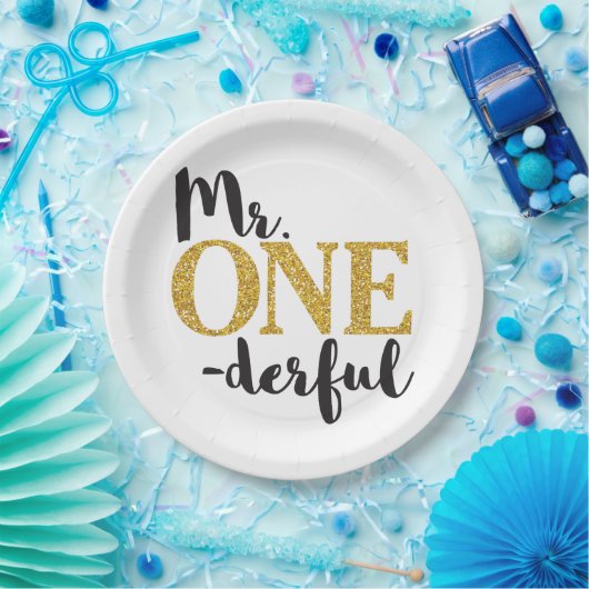 Assiettes En Carton M. ONEderful Paper Plates 9" (Fête)