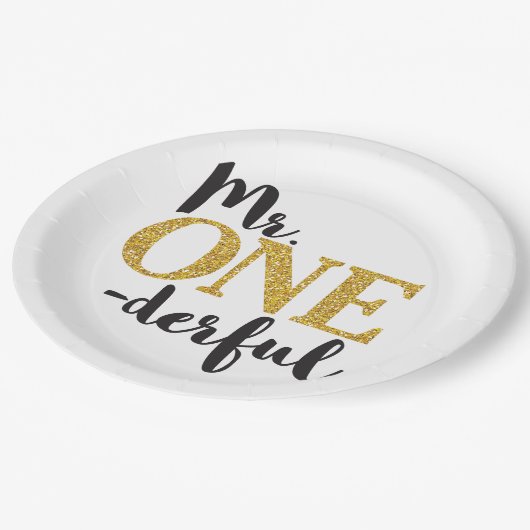 Assiettes En Carton M. ONEderful Paper Plates 9" (Angle)